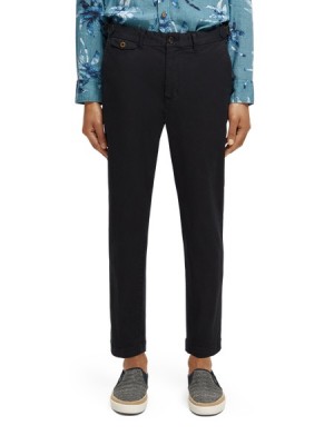 Pantalon Scotch & Soda The Drift Regular Tapered-fit Twill Hombre Azul Marino | SN-SAS56564