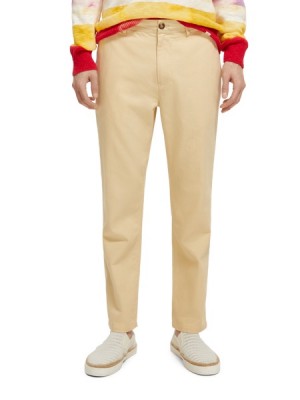 Pantalon Scotch & Soda The Drift Regular Tapered-fit Hemp-blended Twill Hombre Marrom | SN-SAS56569
