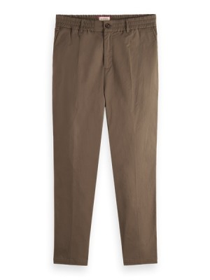 Pantalon Scotch & Soda The Morton - Relaxed Slim-fit Stretch Poplin Hombre Grises Oscuro Marrom | SN-SAS56578