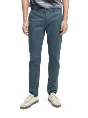 Pantalon Scotch & Soda The Mott Super-slim Fit Organic Algodon Hombre Grises | SN-SAS56593