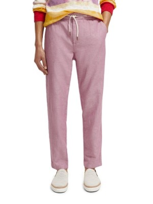 Pantalon Scotch & Soda Warren Directo Leg Linen-blended Hombre Rosas | SN-SAS56565