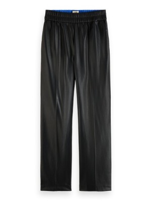 Pantalones Jogger Scotch & Soda Faux Cuero Mujer Azul Marino | SN-SAS56849