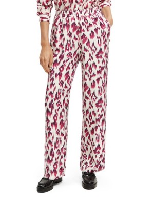 Pantalones Scotch & Soda Gia Mid-rise Anchos-leg Printed Elasticated Mujer Rosas | SN-SAS56838