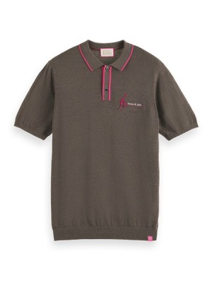 Polo Scotch & Soda De Punto Hombre Grises Oscuro Marrom | SN-SAS56474