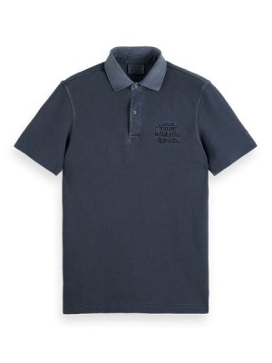 Polo Scotch & Soda Garment Dye Jersey Hombre Azul Marino | SN-SAS56460