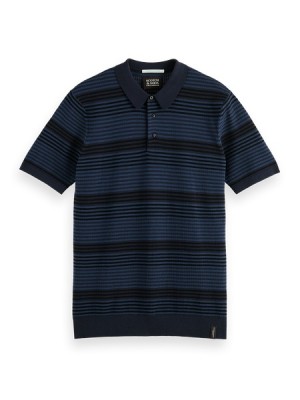 Polo Scotch & Soda Structure De Punto Hombre Azules | SN-SAS56487