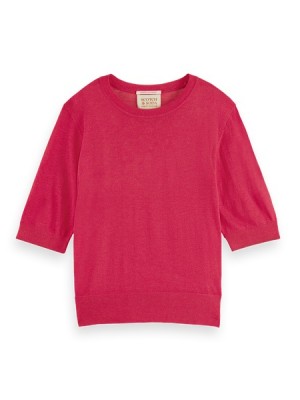 Pullover Scotch & Soda Sleeved Crew Neck Mujer Rosas | SN-SAS56715