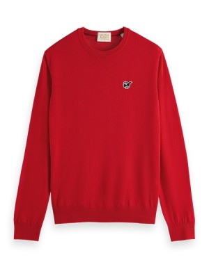 Pullover Scotch & Soda The Free Spirit Peace Bird Merino Lana Crewneck Hombre Rojos | SN-SAS56420