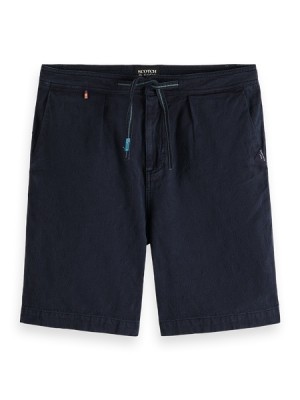 Short Scotch & Soda Fave - Jacquard Garment-dyed Bermuda Hombre Azul Marino | SN-SAS56636