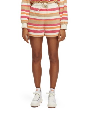 Short Scotch & Soda High-rise A Rayas Mujer Amarillos Claro Blancos | SN-SAS56879