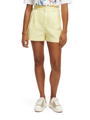 Short Scotch & Soda High-rise Plisado Mujer Amarillos | SN-SAS56877
