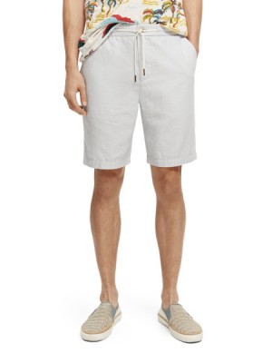 Short Scotch & Soda The Fave Linen-blended Bermuda Hombre Grises Claro | SN-SAS56658