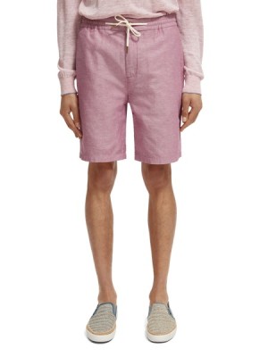 Short Scotch & Soda The Fave Linen-blended Bermuda Hombre Rosas | SN-SAS56659
