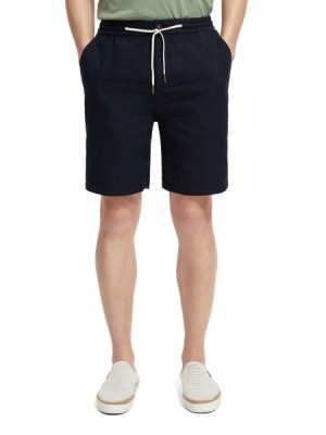 Short Scotch & Soda The Fave Linen-blended Bermuda Hombre Azules | SN-SAS56661