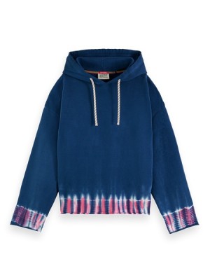 Sudadera con Capucha Scotch & Soda Algodon In Conversion Dip-dye Mujer Azul Marino | SN-SAS56729