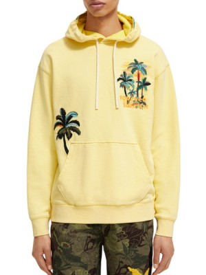 Sudadera con Capucha Scotch & Soda Relaxed Fit Artwork Hombre Amarillos | SN-SAS56425