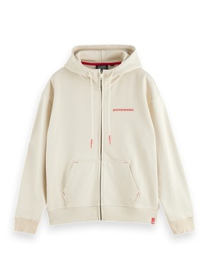 Sudadera con Capucha Scotch & Soda Unisex Organic Algodon Zip-thru Hombre Grises | SN-SAS56440