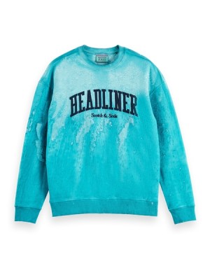 Sudaderas Scotch & Soda Oil-dye Hombre Azules | SN-SAS56439