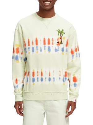 Sudaderas Scotch & Soda Organic Algodon Tie-dye Hombre Verde Menta | SN-SAS56430