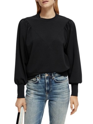 Sudaderas Scotch & Soda Raglan Crewneck Mujer Negros | SN-SAS56721