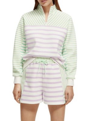 Sudaderas Scotch & Soda Relaxed Fit Half-zip Mujer Stripes | SN-SAS56730