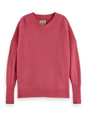Sudaderas Scotch & Soda Relaxed Fit Lana-blended Crewneck Mujer Rosas | SN-SAS56709