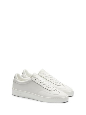 Tenis Scotch & Soda Plakka Cuero Hombre Blancos | SN-SAS56691