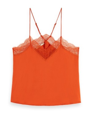 Tops Scotch & Soda Camisole With Encaje Detail Mujer Rojos | SN-SAS56750