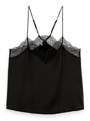 Tops Scotch & Soda Camisole With Encaje Detail Mujer Negros | SN-SAS56752