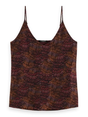 Tops Scotch & Soda Camisole Woven Front Jersey Back Mujer Vino | SN-SAS56756