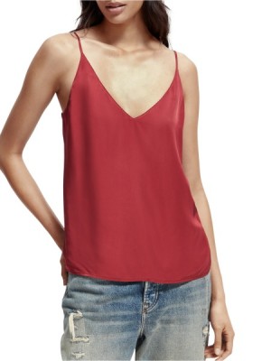 Tops Scotch & Soda V-neck Camisole Mujer Claret | SN-SAS56732