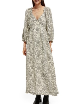 Vestido Scotch & Soda 3/4-length Sleeve Maxi Mujer Multicolor | SN-SAS56769