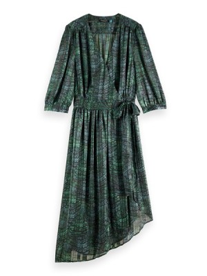 Vestido Scotch & Soda Asymmetric Wrap Mujer Verdes | SN-SAS56804