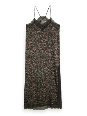 Vestido Scotch & Soda Cami With Encaje Detail Mujer Verdes | SN-SAS56799