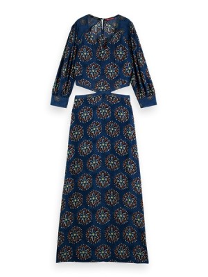 Vestido Scotch & Soda Cut-out Maxi Mujer Azules | SN-SAS56803