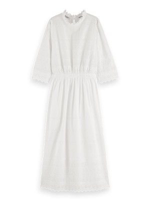 Vestido Scotch & Soda Midi Broderie Mujer Blancos | SN-SAS56807