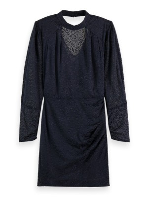 Vestido Scotch & Soda Mock Neck Mini With Open Back Detail Mujer Azul Marino | SN-SAS56809