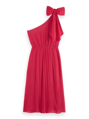 Vestido Scotch & Soda One Shoulder With Bow Detail Mujer Rosas | SN-SAS56811