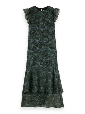 Vestido Scotch & Soda Sin Manga Midi Flounce Mujer Verdes | SN-SAS56814